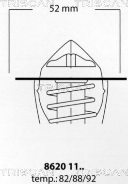 Triscan 8620 1192 - Termostats, Dzesēšanas šķidrums autospares.lv