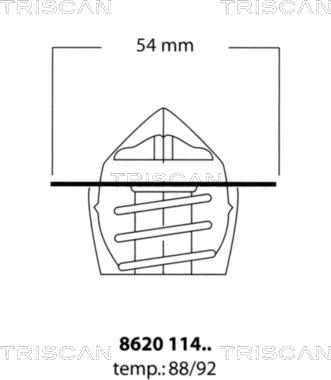 Triscan 8620 11492 - Термостат охлаждающей жидкости / корпус www.autospares.lv