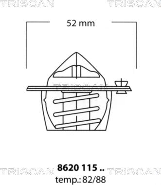 Triscan 8620 11588 - Термостат охлаждающей жидкости / корпус www.autospares.lv