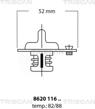 Triscan 8620 11688 - Термостат охлаждающей жидкости / корпус www.autospares.lv