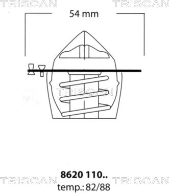 Triscan 8620 11088 - Термостат охлаждающей жидкости / корпус www.autospares.lv