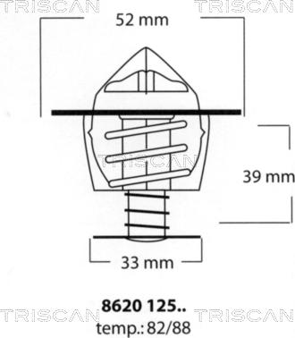 Triscan 8620 12588 - Termostats, Dzesēšanas šķidrums www.autospares.lv