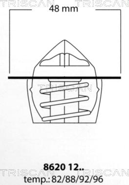 Triscan 8620 1282 - Термостат охлаждающей жидкости / корпус www.autospares.lv