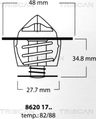 Triscan 8620 1788 - Термостат охлаждающей жидкости / корпус www.autospares.lv