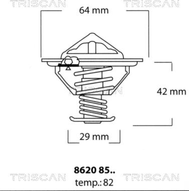 Triscan 8620 8582 - Термостат охлаждающей жидкости / корпус www.autospares.lv