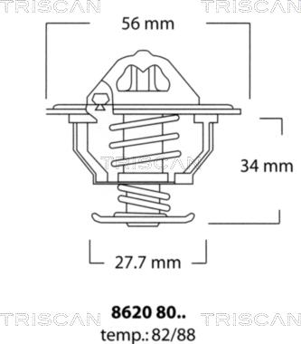 Triscan 8620 8088 - Termostats, Dzesēšanas šķidrums autospares.lv