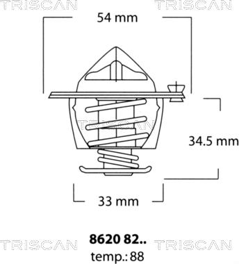 Triscan 8620 8288 - Termostats, Dzesēšanas šķidrums www.autospares.lv