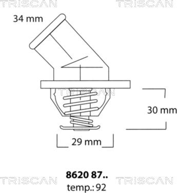 Triscan 8620 8792 - Termostats, Dzesēšanas šķidrums www.autospares.lv