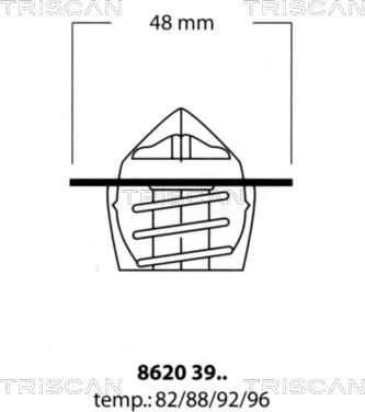 Triscan 8620 3988 - Coolant thermostat / housing www.autospares.lv