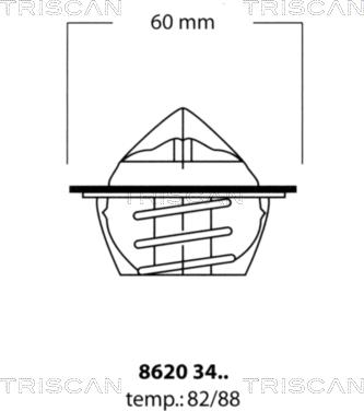 Triscan 8620 3488 - Termostats, Dzesēšanas šķidrums www.autospares.lv