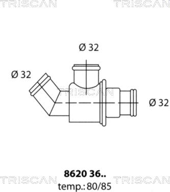 Triscan 8620 3685 - Coolant thermostat / housing www.autospares.lv