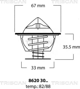 Triscan 8620 3088 - Coolant thermostat / housing www.autospares.lv