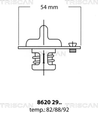 Triscan 8620 2992 - Термостат охлаждающей жидкости / корпус www.autospares.lv