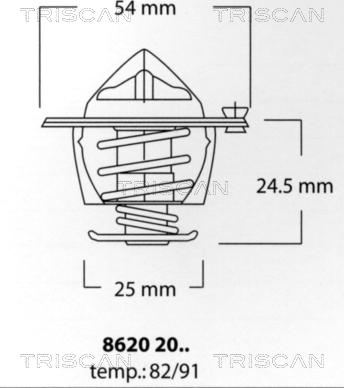 Triscan 8620 2091 - Termostats, Dzesēšanas šķidrums www.autospares.lv