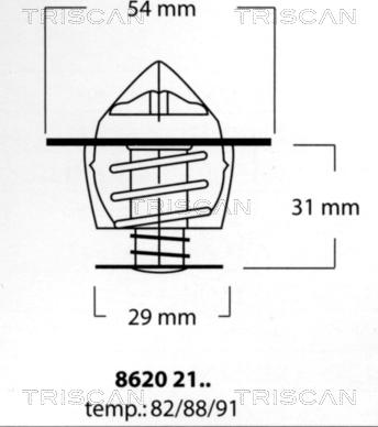 Triscan 8620 2191 - Coolant thermostat / housing www.autospares.lv