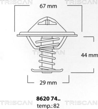 Triscan 8620 7482 - Termostats, Dzesēšanas šķidrums autospares.lv