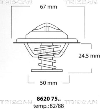 Triscan 8620 7588 - Termostats, Dzesēšanas šķidrums www.autospares.lv