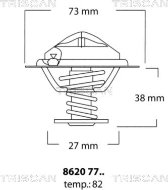 Triscan 8620 7782 - Termostats, Dzesēšanas šķidrums www.autospares.lv