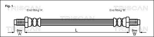 Triscan 8150 10003 - Тормозной шланг www.autospares.lv