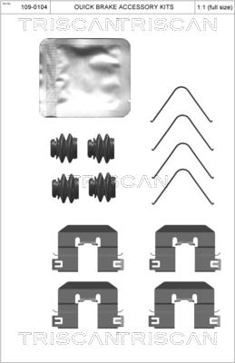 Triscan 8105 431657 - Piederumu komplekts, Disku bremžu uzlikas www.autospares.lv