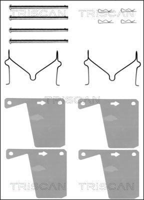 Triscan 8105 161393 - Piederumu komplekts, Disku bremžu uzlikas www.autospares.lv