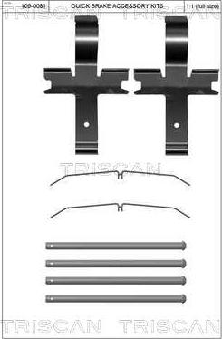 Triscan 8105 131653 - Piederumu komplekts, Disku bremžu uzlikas autospares.lv