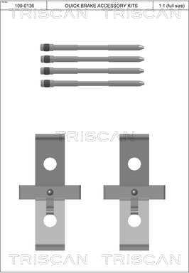 Triscan 8105 291635 - Piederumu komplekts, Disku bremžu uzlikas www.autospares.lv