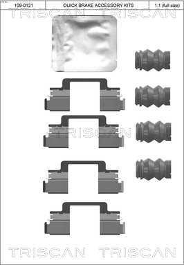 Triscan 8105 291629 - Piederumu komplekts, Disku bremžu uzlikas www.autospares.lv