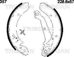 Triscan 8100 16357 - Bremžu loku komplekts www.autospares.lv