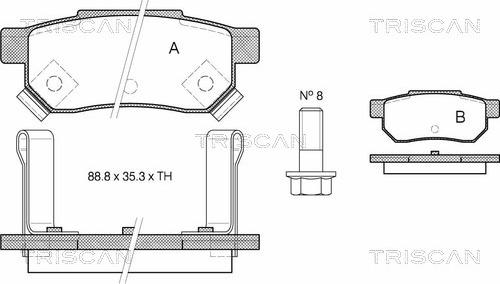 Triscan 8110 40925 - Bremžu uzliku kompl., Disku bremzes www.autospares.lv