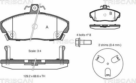 Triscan 8110 40056 - Bremžu uzliku kompl., Disku bremzes autospares.lv