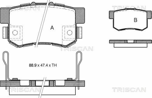 Triscan 8110 40058 - Bremžu uzliku kompl., Disku bremzes www.autospares.lv