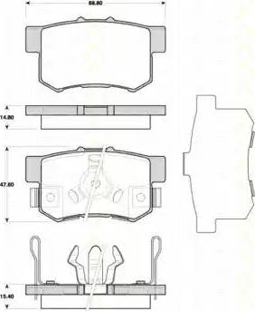 Triscan 8110 40014 - Bremžu uzliku kompl., Disku bremzes www.autospares.lv