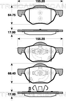 Triscan 8110 40010 - Bremžu uzliku kompl., Disku bremzes www.autospares.lv