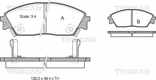 Triscan 8110 40885 - Brake Pad Set, disc brake www.autospares.lv