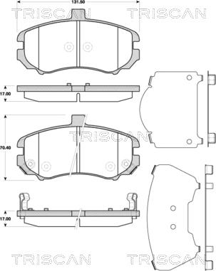 Triscan 8110 43034 - Bremžu uzliku kompl., Disku bremzes www.autospares.lv