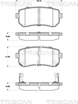 Triscan 8110 43032 - Тормозные колодки, дисковые, комплект www.autospares.lv