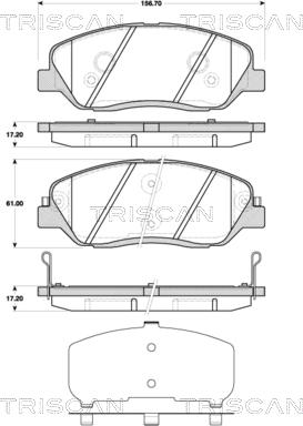 Triscan 8110 43029 - Bremžu uzliku kompl., Disku bremzes autospares.lv