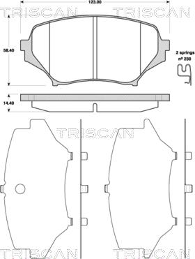 Triscan 8110 50025 - Bremžu uzliku kompl., Disku bremzes www.autospares.lv