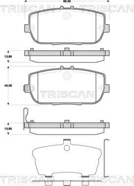 Triscan 8110 50026 - Bremžu uzliku kompl., Disku bremzes www.autospares.lv