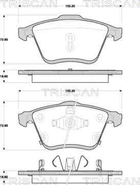 Triscan 8110 50027 - Bremžu uzliku kompl., Disku bremzes www.autospares.lv