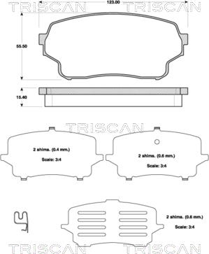 Triscan 8110 69016 - Bremžu uzliku kompl., Disku bremzes www.autospares.lv