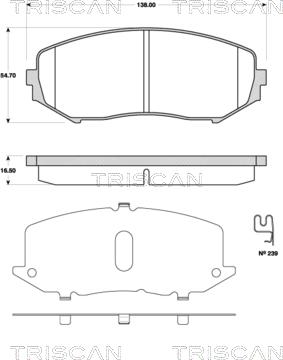 Triscan 8110 69018 - Тормозные колодки, дисковые, комплект www.autospares.lv