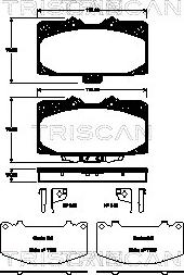 Triscan 8110 68181 - Тормозные колодки, дисковые, комплект www.autospares.lv