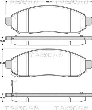 Triscan 8110 14046 - Bremžu uzliku kompl., Disku bremzes www.autospares.lv