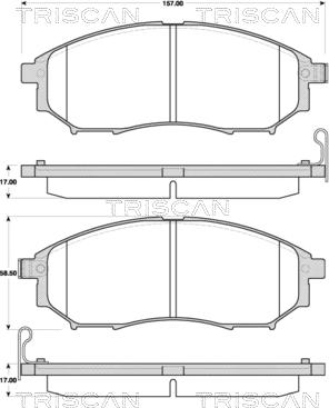 Triscan 8110 14047 - Bremžu uzliku kompl., Disku bremzes www.autospares.lv