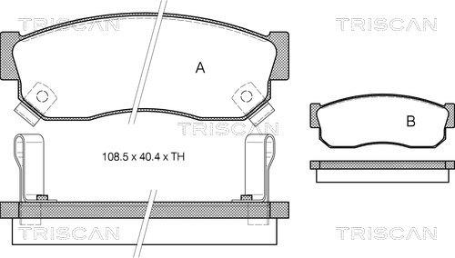 Triscan 8110 14076 - Bremžu uzliku kompl., Disku bremzes autospares.lv