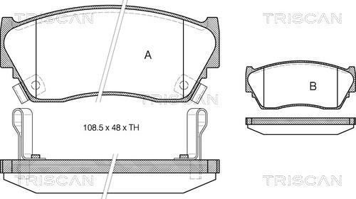 Triscan 8110 14155 - Bremžu uzliku kompl., Disku bremzes www.autospares.lv