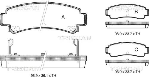 Triscan 8110 14166 - Bremžu uzliku kompl., Disku bremzes autospares.lv