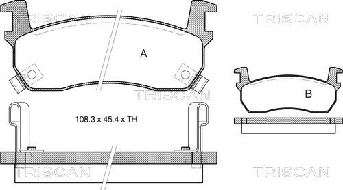 Triscan 8110 14129 - Bremžu uzliku kompl., Disku bremzes www.autospares.lv